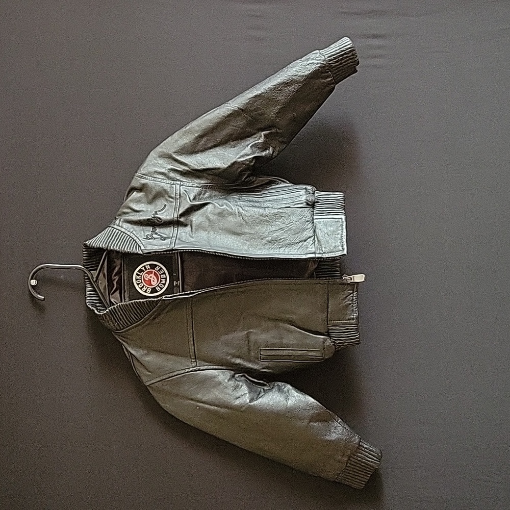 Brooklyn Bomber kids small leather jacket